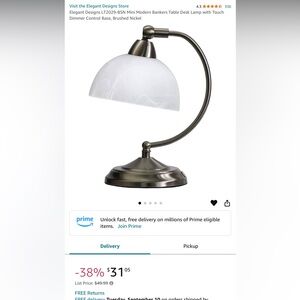 Elegant Designs LT2029-BSN Mini Modern Bankers Table Desk Lamp